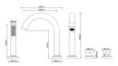 Caral finishing part bath rim thermostat 4-hole matt black