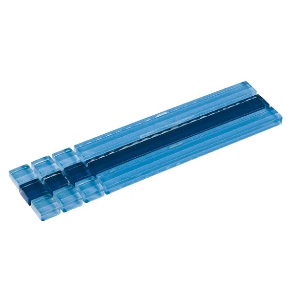 Listello Stick mozaiek blauw Glas blauw 4,8 x 19,5 cm -