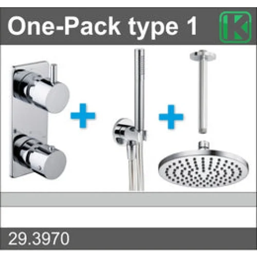 one-pack inbouwthermostaatset type 1 CHR (20cm) - Douchesets