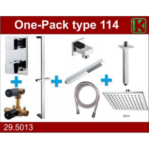one-pack inbouwthermostaatset type 114 CHR (30cm) -