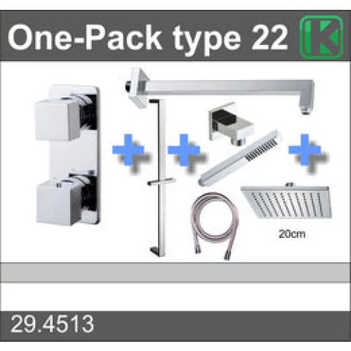 one-pack inbouwthermostaatset type 22 (20cm) - Douchesets