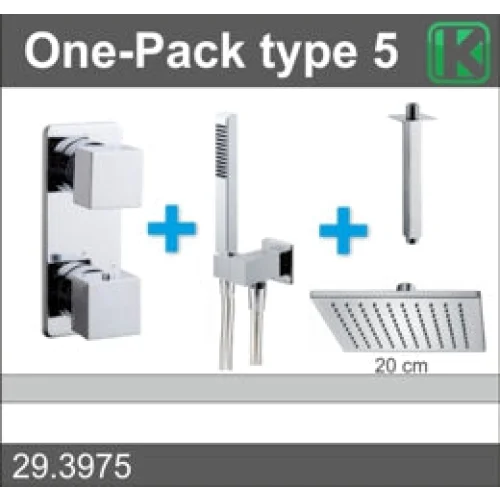 one-pack inbouwthermostaatset type 5 CHR (20cm) - Douchesets