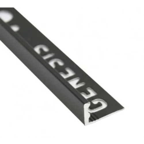 Tegelstrip aluminium zwart mat recht 10 mm - Tegelstrips