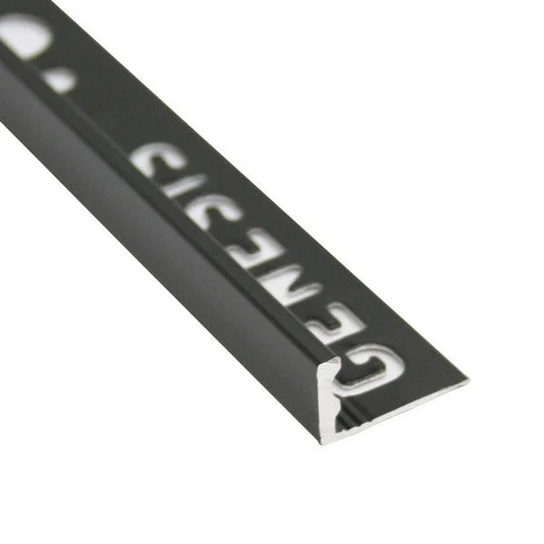 Tegelstrip aluminium zwart mat recht 8 mm 2,6mtr -