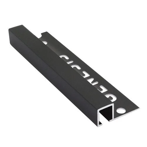 Tegelstrip aluminium zwart mat vierkant 10 mm 2,5 mtr -