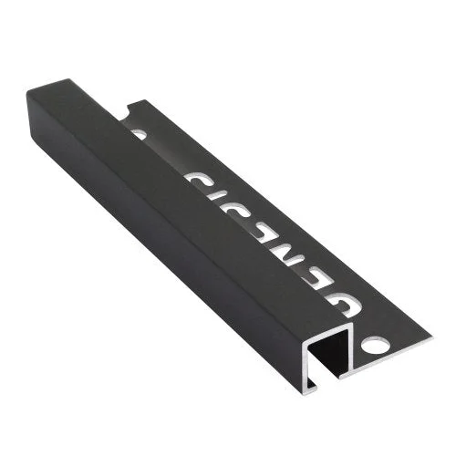 Tegelstrip aluminium zwart mat vierkant 12 mm 2.5 mtr -