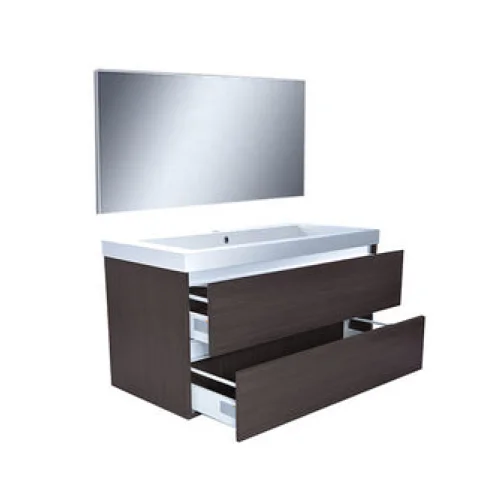Vision meubelset (incl. spiegel) 100 cm houtnerf grijs -