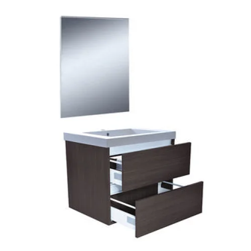 Vision meubelset (incl. spiegel) 60 cm houtnerf grijs -