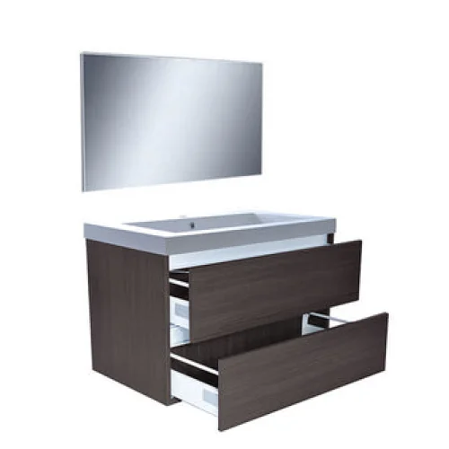 Vision meubelset (incl. spiegel) 80 cm houtnerf grijs -
