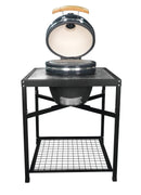 Landmann Kamado 18 pouces avec Table Grise - Barbecue au charbon de bois en céramique - Pierres à pizza MLS - Ø38,3 cm