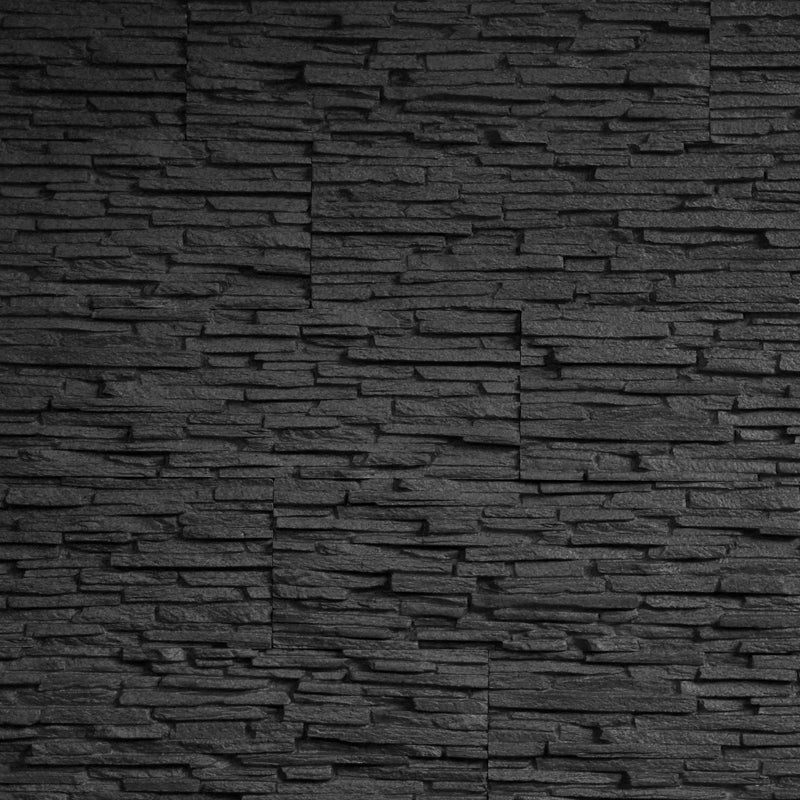 Bande de pierre Tasso Noir ultraléger 18,5 x 57 cm