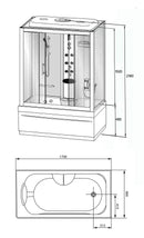 Paris bath/shower 170x90 h 220 cm safety glass 5 mm