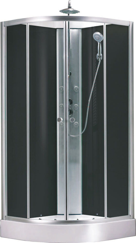 Cabine de douche complète Jupiter 90x90x225 alu mat verre 5mm