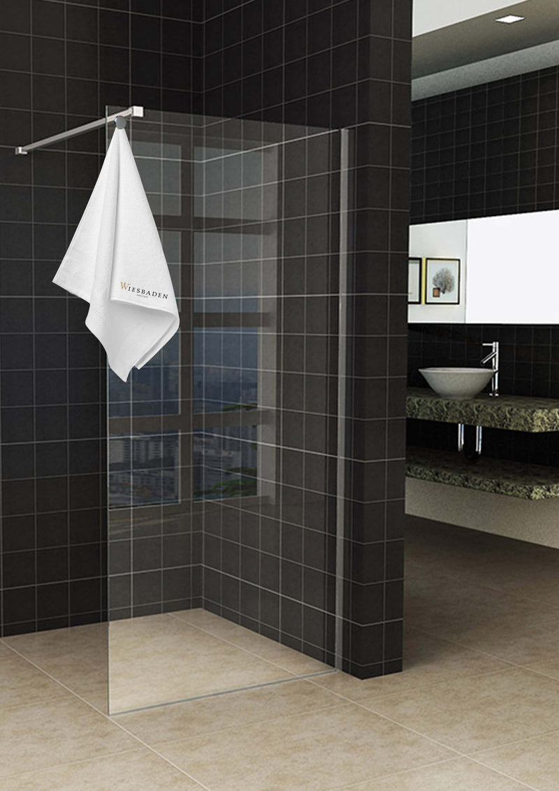Douche à l'italienne Sita avec porte-serviettes 90x200 cm chrome/verre transparent 8 mm avec revêtement Nano