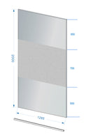 Slim glasplaat 1200 x 2000 x 8 mm nano rookglas met melkglas middenband