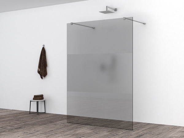Slim glasplaat 1200 x 2000 x 8 mm nano rookglas met melkglas middenband
