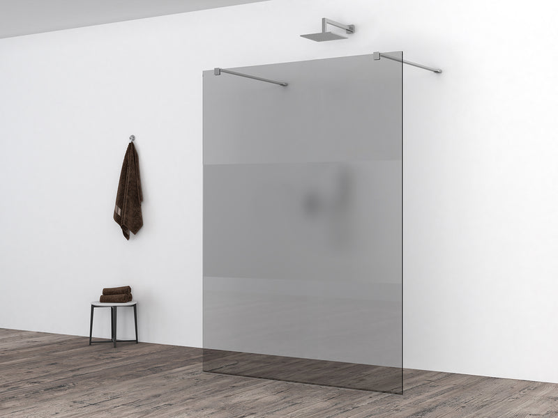 Slim glasplaat 1200 x 2000 x 8 mm nano rookglas met melkglas middenband