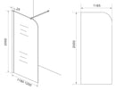 Curvea inloopdouche 1200 x 2000 x 8 mm nano vintage brons glas