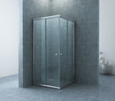 Eco hoekinstap cabine met 2 schuifdeuren 800 x 800 x 1900 x 5 mm nano helder glas/chroom