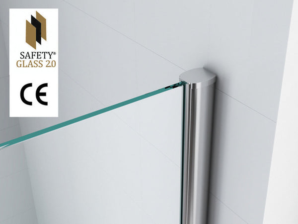 Graffic inloopdouche 1200 x 2000 x 10 mm nano safety glass folie helder glas/chroom