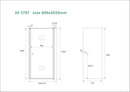 Between nisdeur 800 x 2000 x 8 mm nano rookglas/chroom