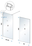 Comfort inloopdouche 500 x 2000 x 10 mm nano helder glas/chroom