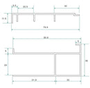 aluminum extension profile 3cm x 200cm
