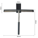 Lush window wiper including flexible stainless steel glass hook