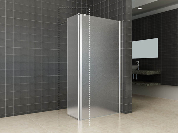 Comfort zijwand draaibaar rechts 350 x 2000 x 10 mm nano melkglas/chroom