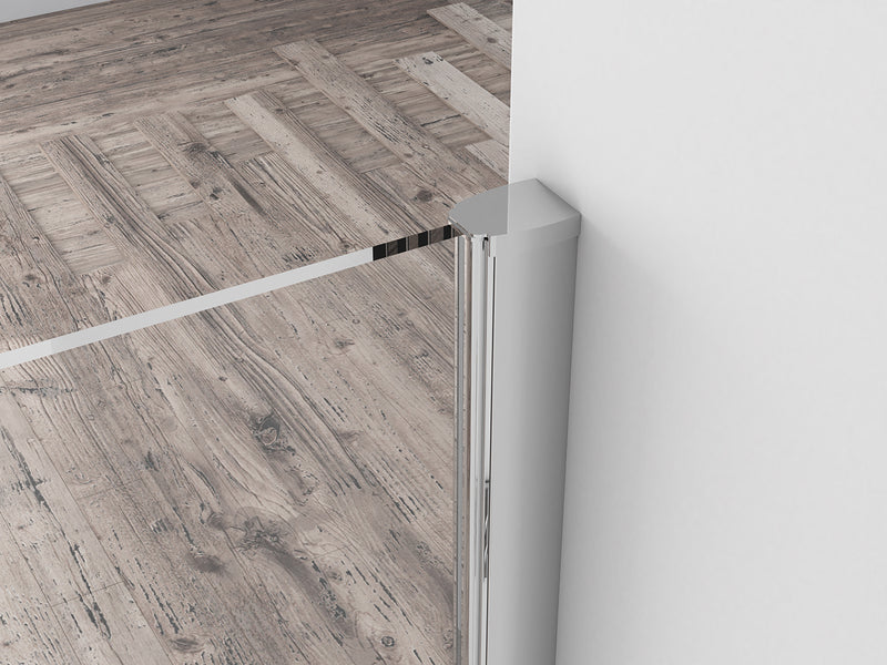 Comfort inloopdouche 700 x 2000 x 10 mm nano helder glas met melkglas middenband/chroom
