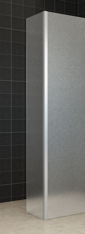 Paroi latérale 35 x 200 cm avec profil d'angle pour douche à l'italienne chromée avec verre NANO 10 mm entièrement dépoli