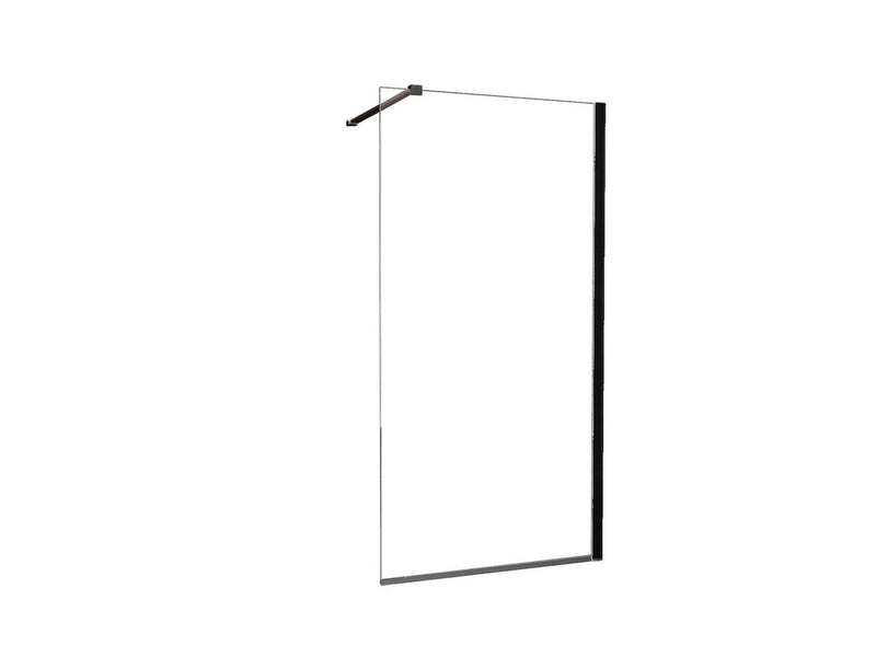 Graffic inloopdouche 1000 x 2000 x 10 mm nano safety glass folie helder glas/mat zwart