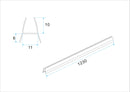 Plastic bottom strip for walk-in shower 10mm L=1230