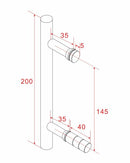 Door handle type 1 20 cm chrome