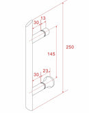 Door handle type 2 25 cm chrome