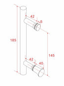 Door handle type 3 18.5 cm chrome