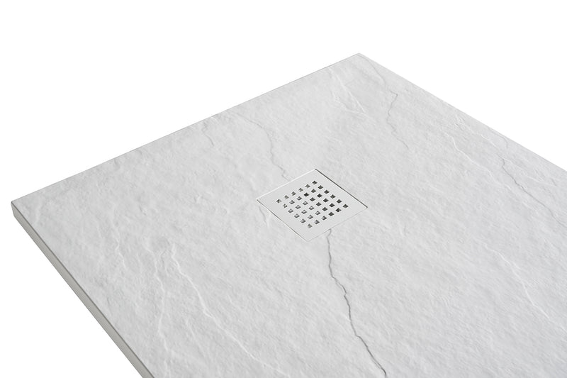 Stonea douchebak antislip composiet 900x1600x30 mm inkortbaar mat wit