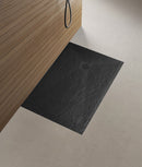 Stonea douchebak antislip composiet 800x900x30 mm inkortbaar mat zwart