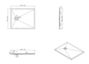 Stonea douchebak antislip composiet 1000 x 1200 x 30 mm inkortbaar mat wit