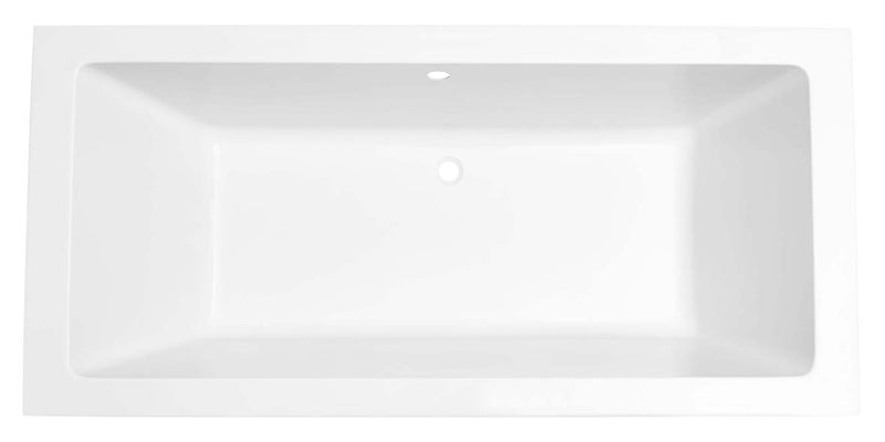 Wiesbaden Santino SQ baignoire duo encastrée 180x80x49 cm blanc mat