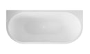 Rivi half vrijstaand ligbad 170 x 80 cm acryl glans wit met waste glans wit