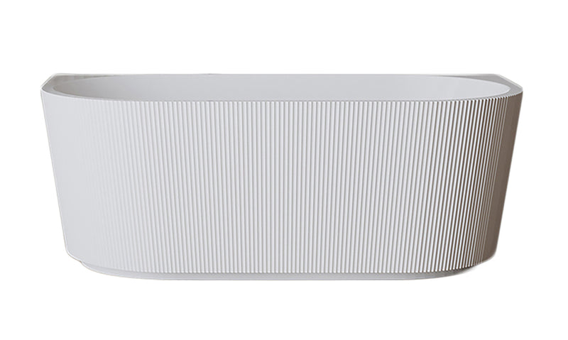 Rivi half vrijstaand ligbad 170 x 80 cm acryl glans wit met waste glans wit