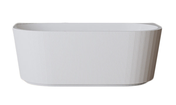 Rivi half vrijstaand ligbad 180 x 80 cm acryl mat wit met waste mat wit