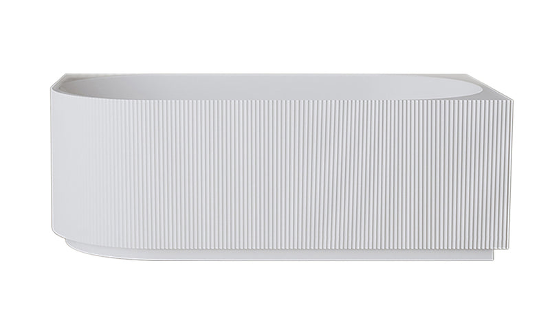 Rivi hoekbad rechts 180 x 80 cm acryl mat wit met waste mat wit