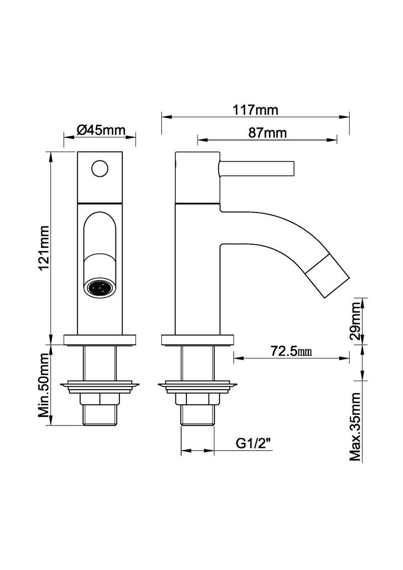 Robinet de fontaine Cimara Kiwa 1/2" chromé