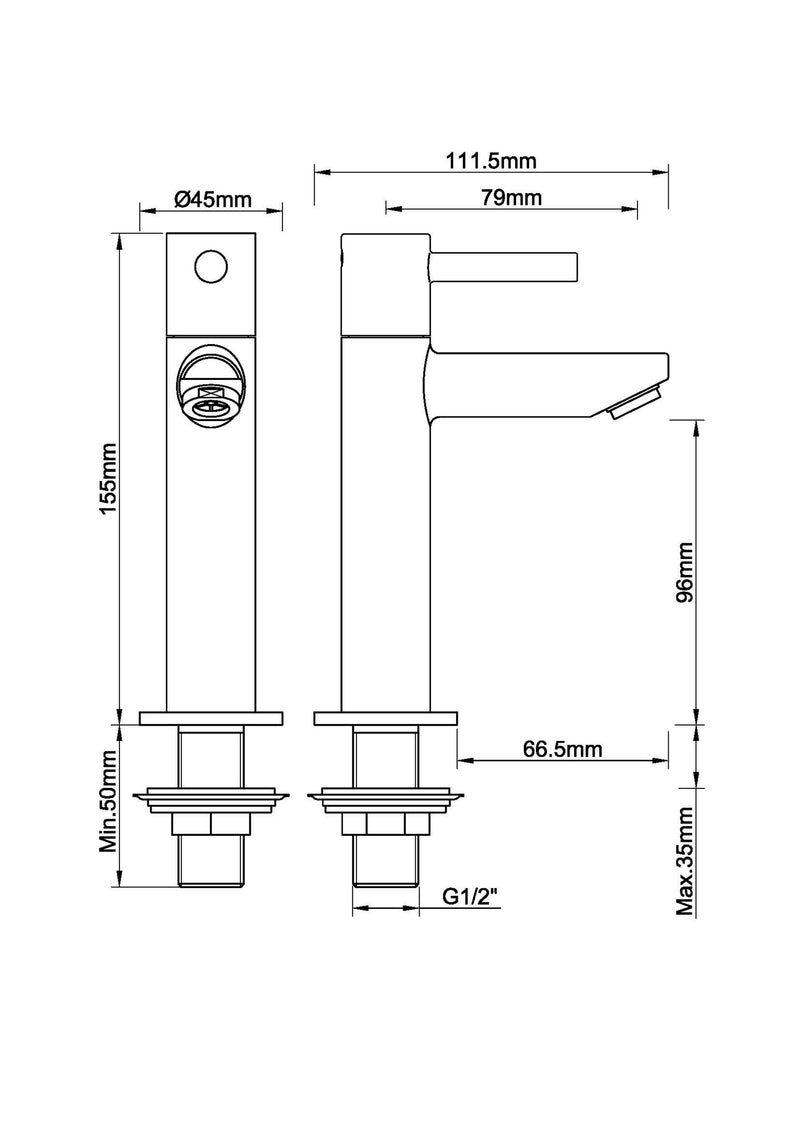 Robinet de fontaine Caral Amador XL Kiwa 1/2'' chromé