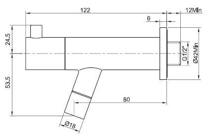 Amador fonteinkraan met muurbevestiging Kiwa 1/2'' chroom