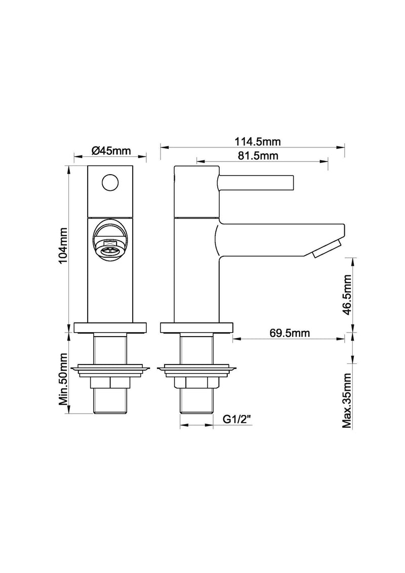 Robinet de fontaine Caral Amador Kiwa 1/2'' laiton brossé