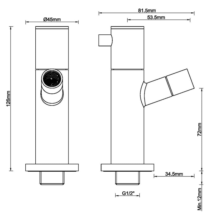 Amador fountain tap with wall mounting Kiwa 1/2'' brushed brass