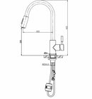Robinet de cuisine Benton avec démarrage à froid et douchette extractible en acier inoxydable brossé